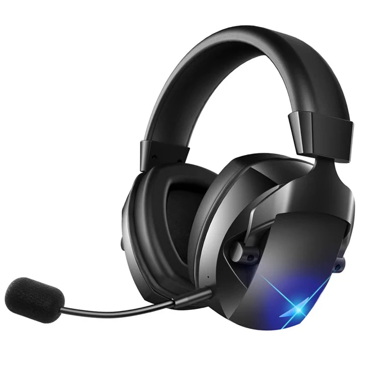 Wireless LED Light 2.4G Gaming Headset with Detachable Mic for Gamer Bluetooth Headphone