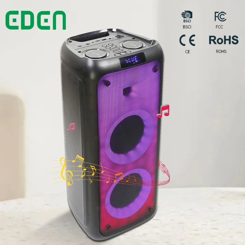 Wireless Rechargeable Duel 5.5 Inch Stereo Private Speaker with Fire Effect Multimedia Bluetooth Portable Karaoke Party Speaker Sound Box Tws Speaker