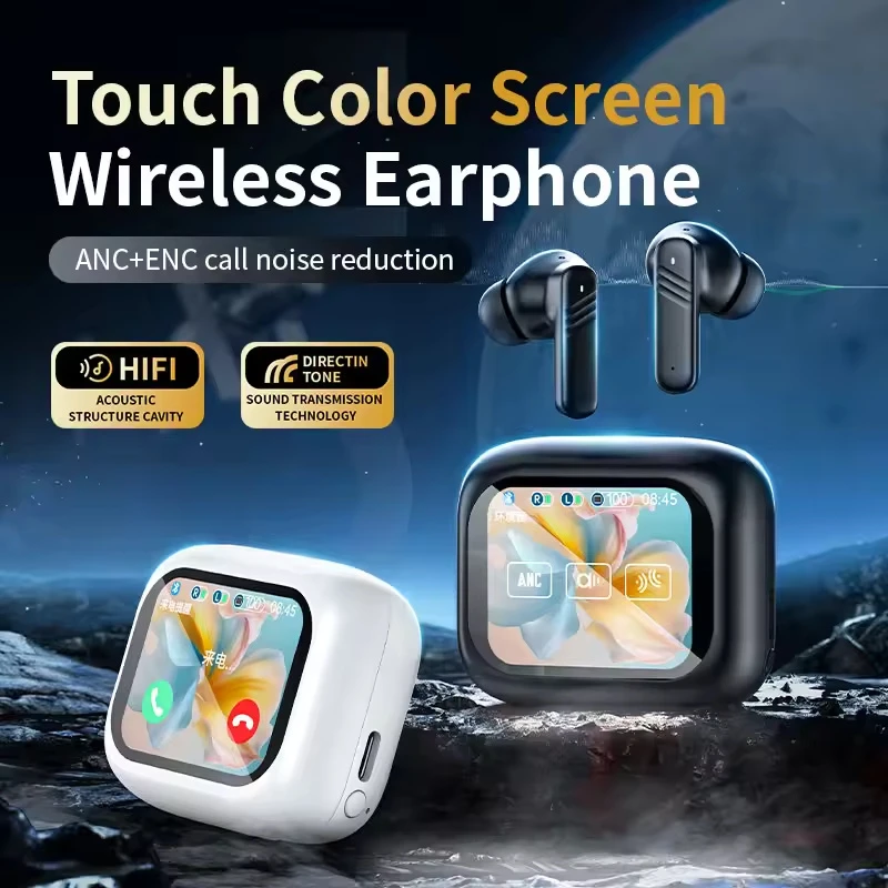 Wireless Smart Ai LED Touch Screen Tws Earbuds Bluetooth Earphone for iPhone