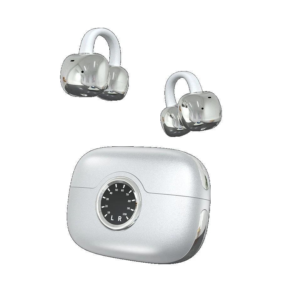 Wireless Sports Gaming Cordless LED Display Headset Microphone Clip-on Earphone Earbuds Headphone