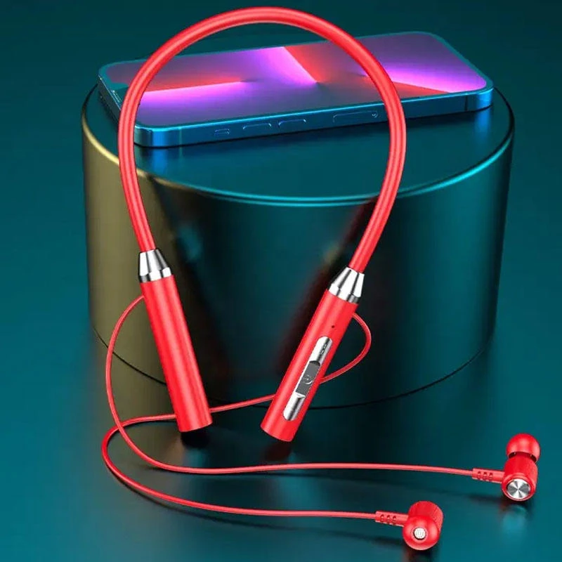 Wireless Tws Earbuds with Microphone Magnetic Sports Neckband Headphones 3.5mm Interface Hanging Neck Design