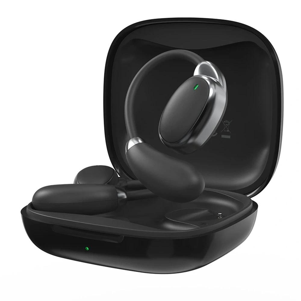 Wiwu T30 Open Ear Headphones – Bone Conduction, Bluetooth (Black)