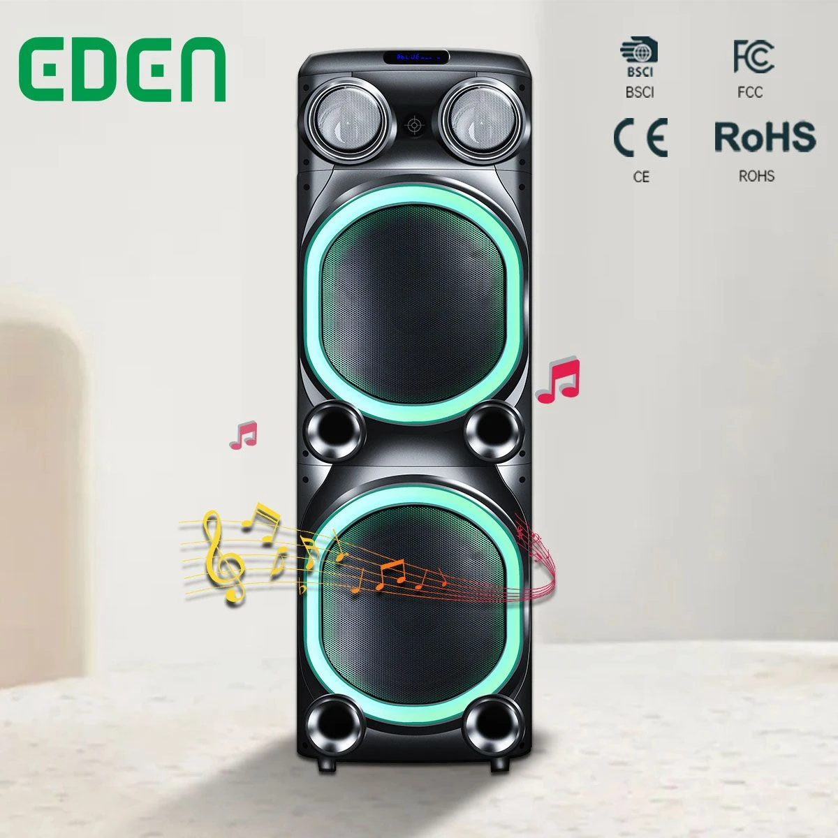 Wooden Cabinet 2X12 Inch DJ Box Rechargeable Wireless Bluetooth Karaoke Subwoofer Sound Box Home Theater Actiive Professional Party Speakers