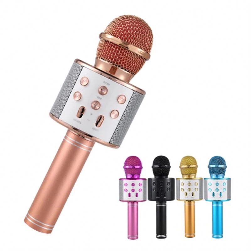 Ws858 Wireless Karaoke Microphone Professional Microfone Speaker Handheld Studio Microphone for Smartphone