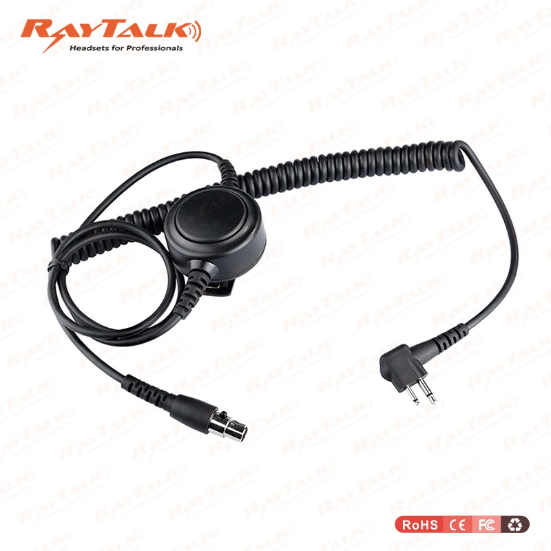 XLR 5 Pin Headset Cables for Kenwood 2 Pin Connectors with Big Round Ptt Button