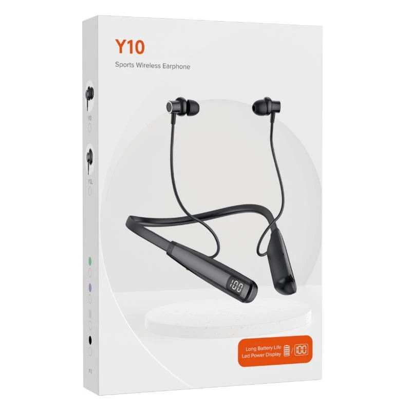 Y10 Wireless Bt 5.0 in Ear Magnetic Neckband Earphones Headset Ipx5 Waterproof Sports Digital Display Headphone