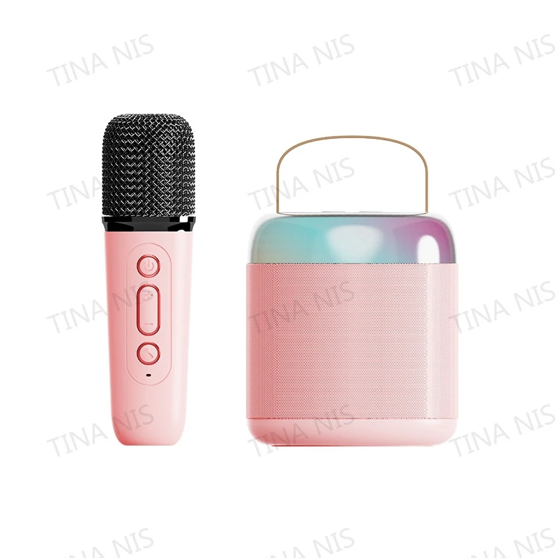 Y2 Wireless Karaoke Speakers Mic HiFi Amplifier Audio Kids Speaker Karaoke Machine with Dual Microphone