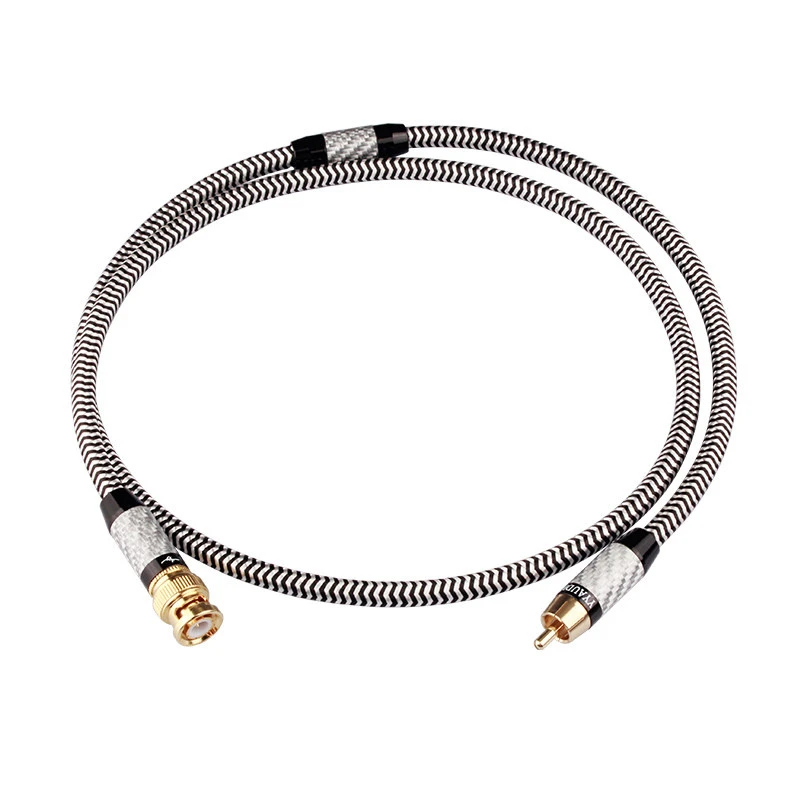 Y9 BNC to RCA Coaxial Audio Cable for High-End Digital Spdif Crystal Copper-Gold-Plated Subwoofer Optical Audio Connection Cable