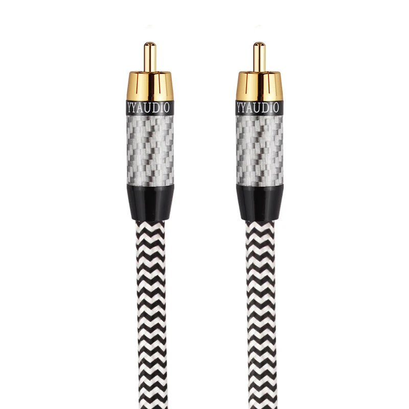 Y9 Coaxial Audio Cable for High-End Digital SPDIF Crystal Copper-Gold-Plated Subwoofer Optical Audio Connection Cable