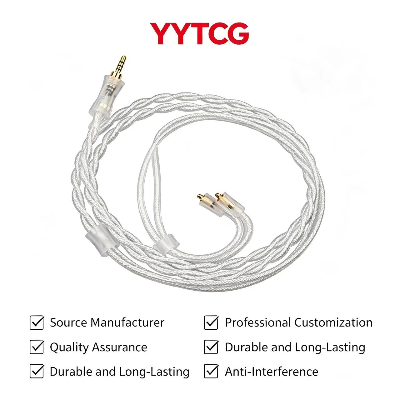 YYTCG 2.5mm to 0.78 2pin Headphone Replacement Cable 1.2m Furukawa Twisted Pair Silver Copper