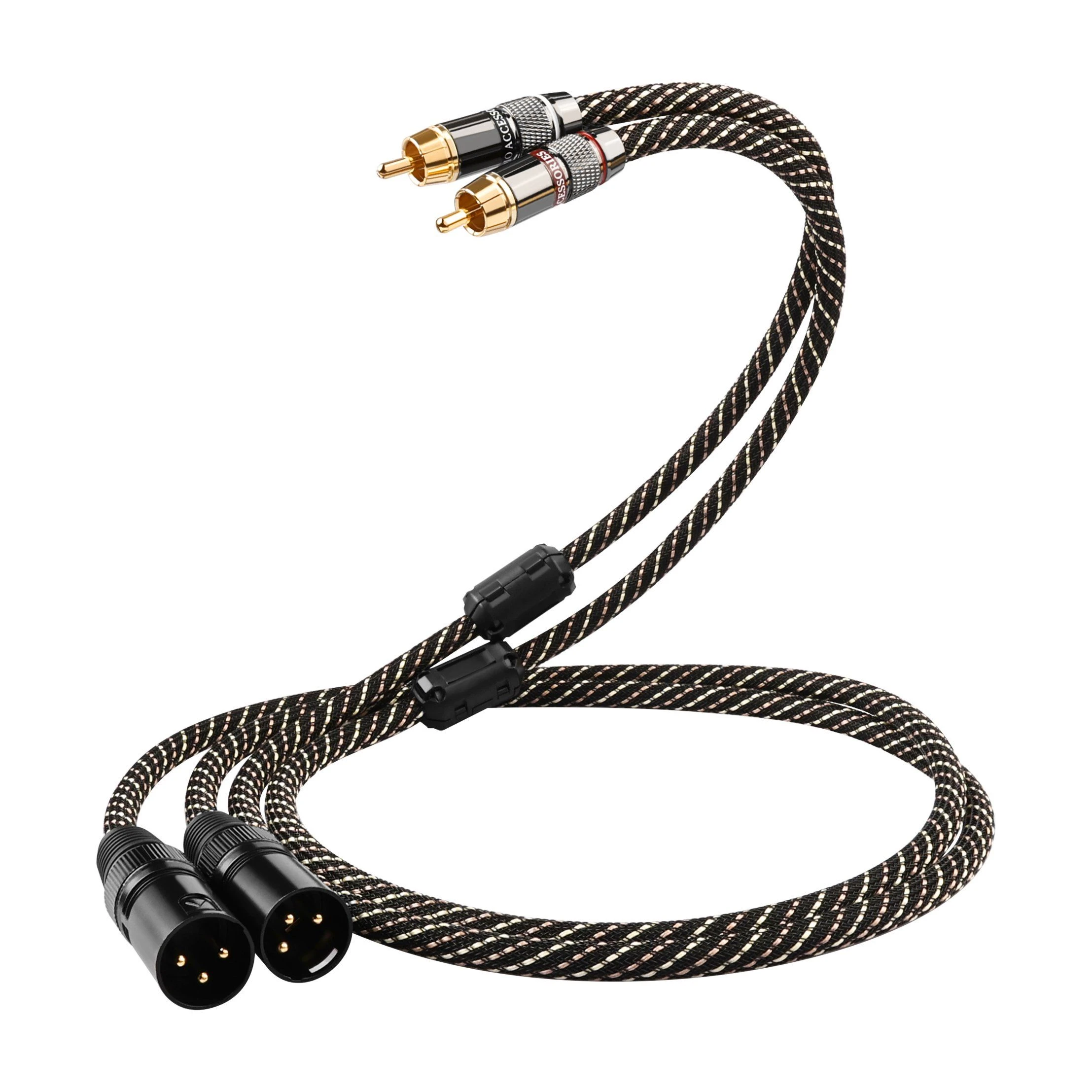 YYTCG 2RCA to 2XLR Professional Audio Cable Gold-Plated Connectors Triple Frequency Equalization Hi-Fi Sound Quality Compatible with Mixers, Amplifiers