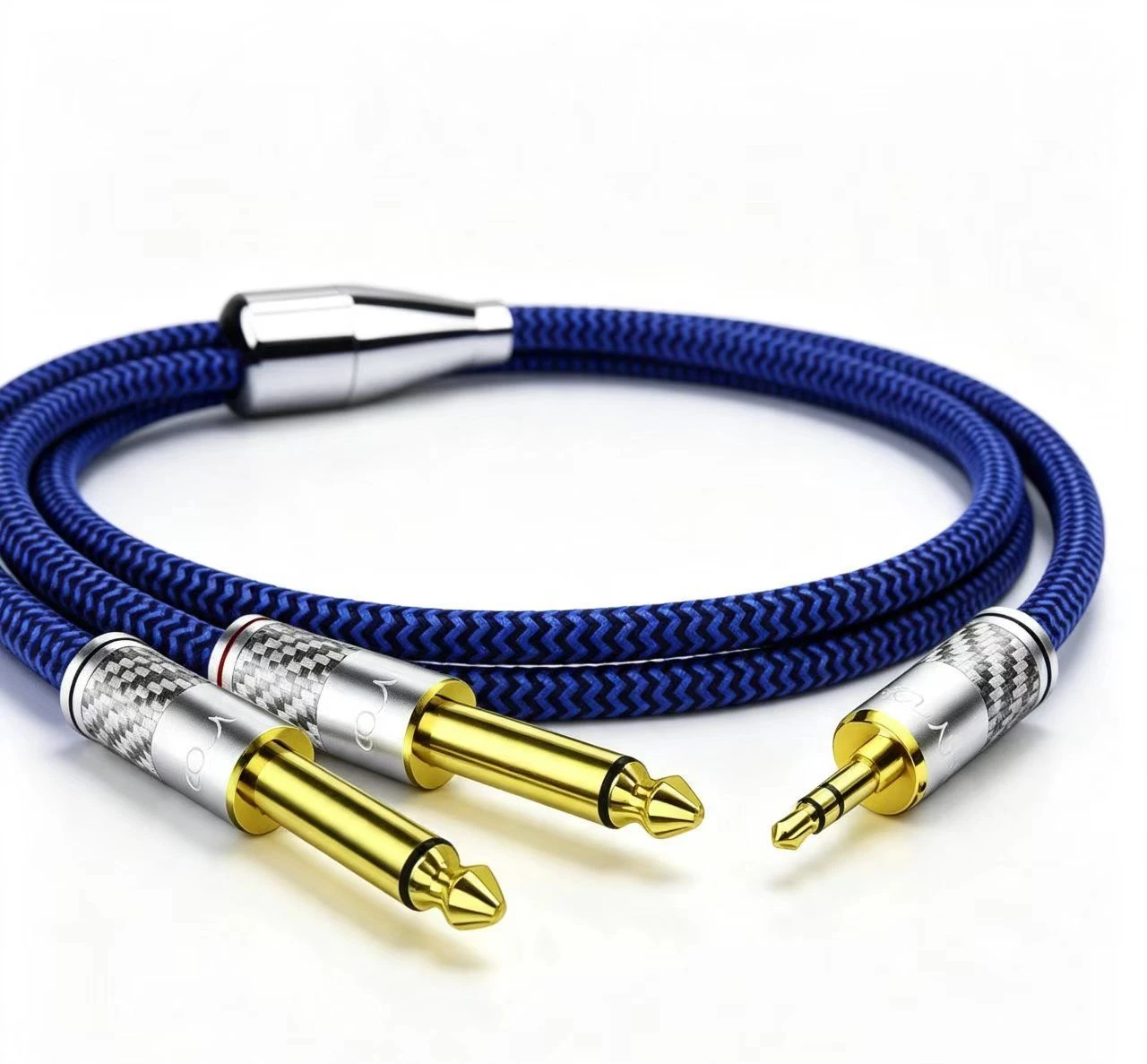 YYTCG Audiophile 3.5mm to Dual 6.5mm 6N OCC Gold Plated Audio Breakout Cable for Headphone Amp