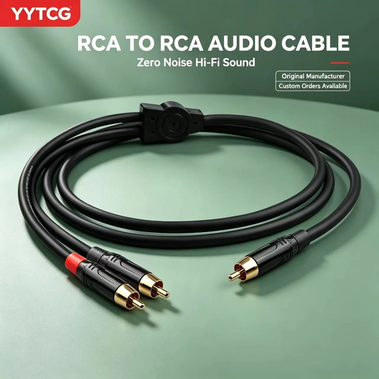 YYTCG Dual RCA Male Cable Professional Audio Interconnect Cable with HiFi Stereo Sound for Home Audio Equipment
