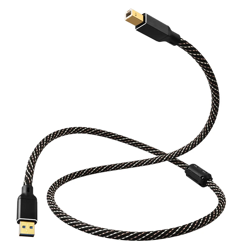 YYTCG Durable Oxygen-Free Copper Braided USB 3.0 B Male Shielded Cable with Gold-Plated Connectors for Computer to Audio Interface Connection