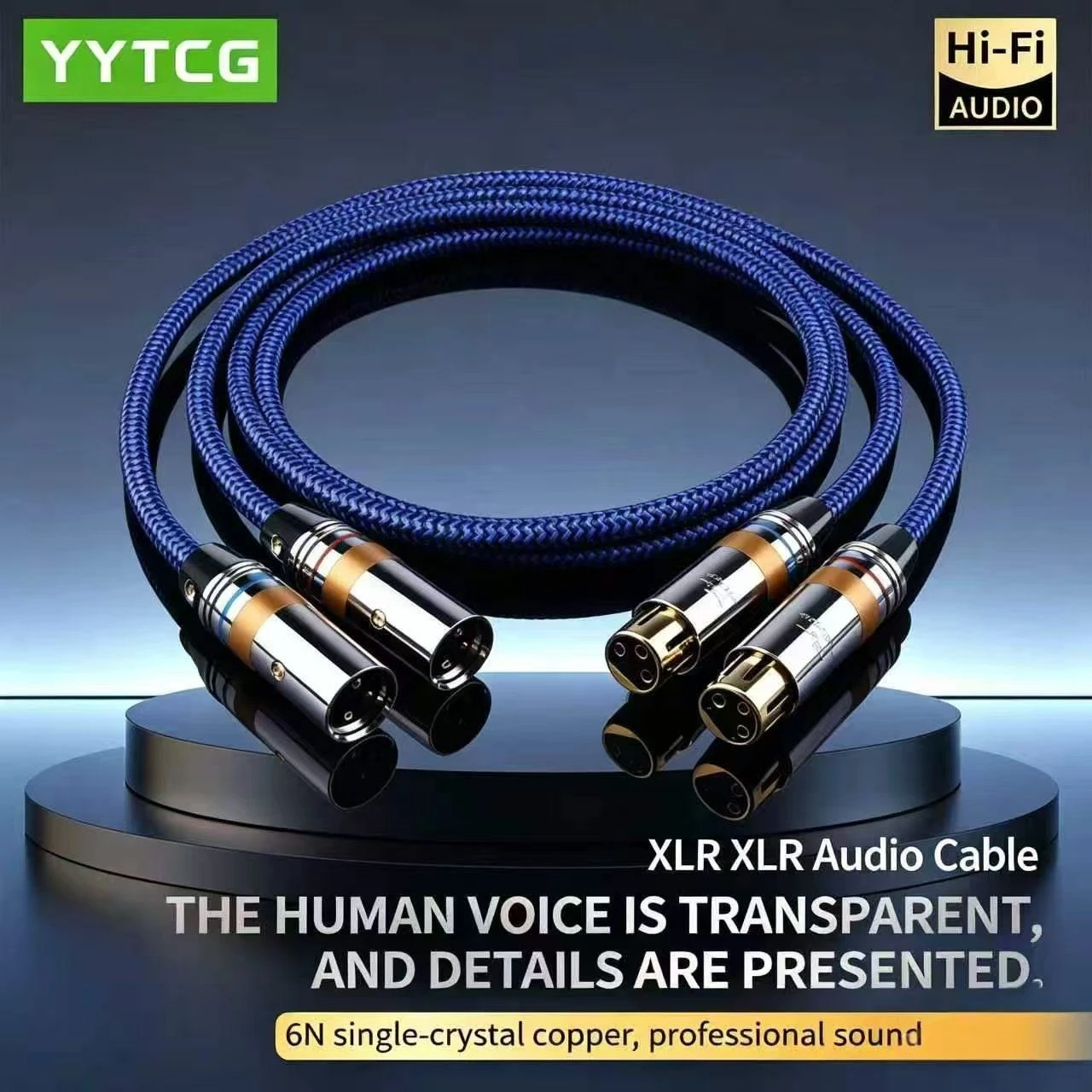 YYTCG-G2 Premium 6N OfC XLR Male to XLR Male Balanced studio Cable for Recording Studio Podcast Microphone Home Studio Setup