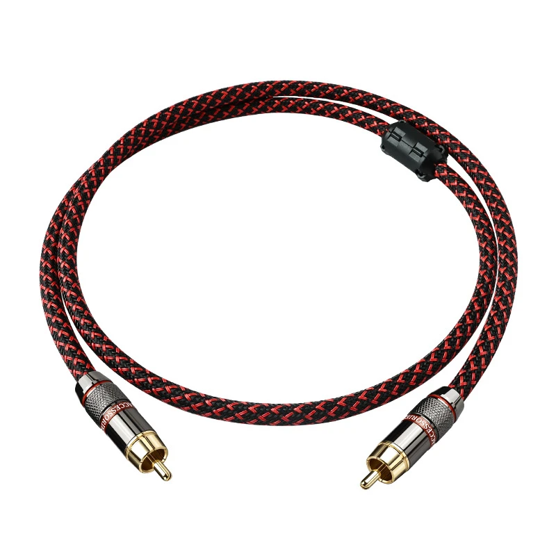 YYTCG HiFi 6N Oxygen-Free Copper RCA Male to RCA Male Coaxial Audio Cable for Amplifier Subwoofer SPDIF Digital Connection