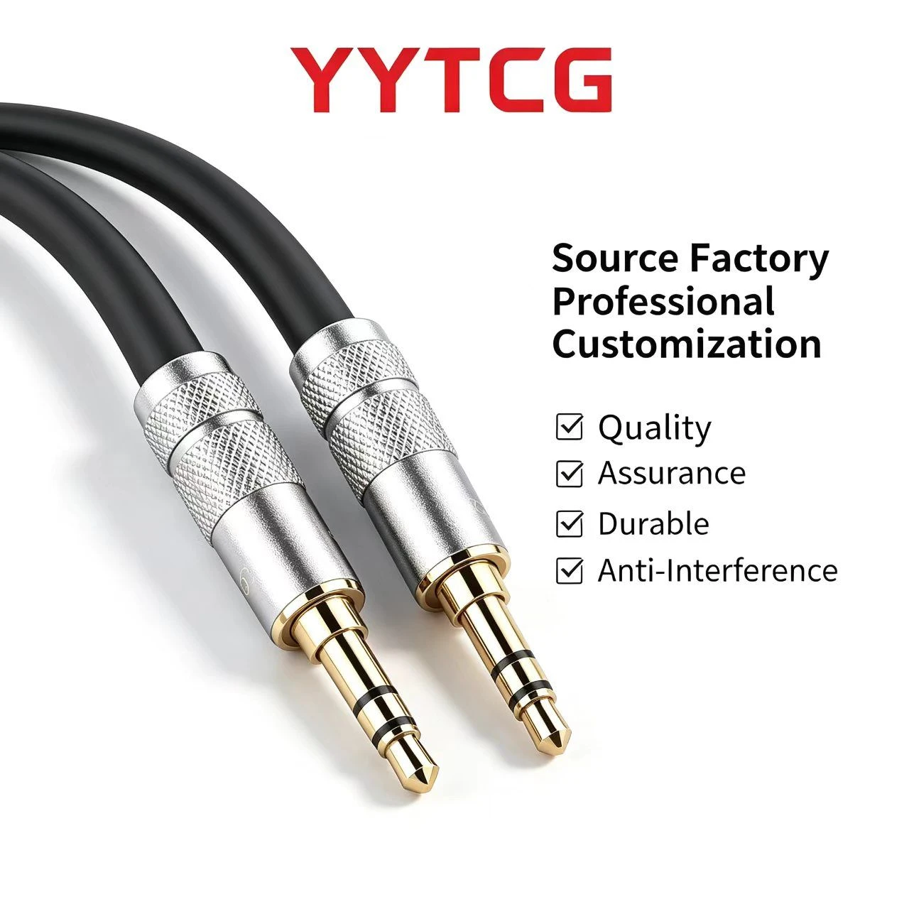 YYTCG High Elasticity 013 3.5mm TRS Male to 3.5mm TRS Male Stereo Audio Aux Cable for Car Computer Smartphone