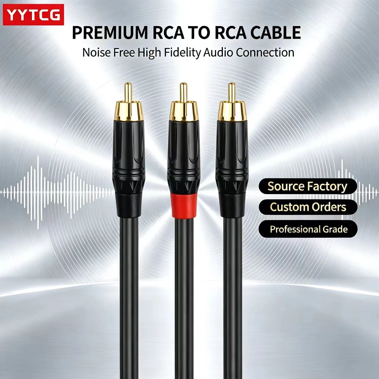 YYTCG RCA Cable Premium Stereo Audio Cable Male to Male for Home Theater Amplifier and Speaker System
