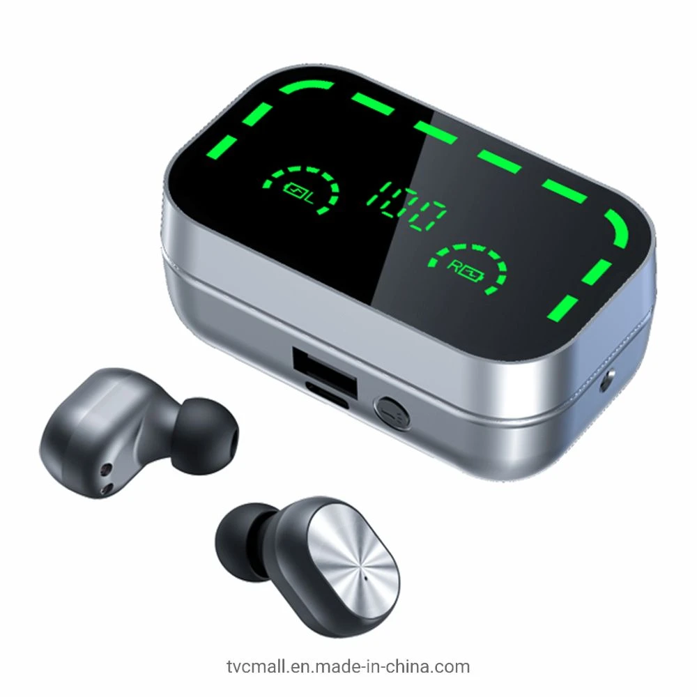 Yd05 3 Modes Bluetooth 5.3 in-Ear Earphone Power Bank Flashlight Noise Reduction Sports Headset with Digital Display Screen Charging Case