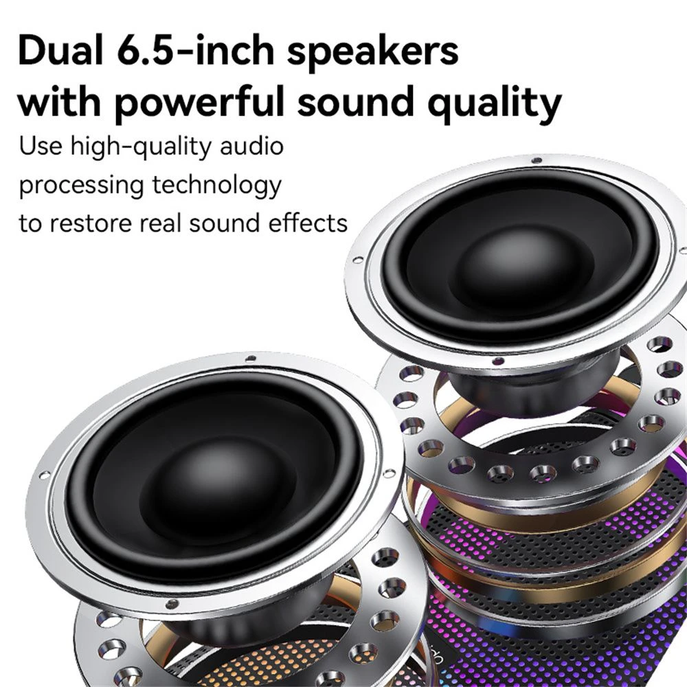 Yesido Ysw29 Karaoke Bluetooth Speaker, 60W Portable Outdoor System with Wireless Microphone, Ambient RGB Lights & Digital Display for Home Parties and Singing