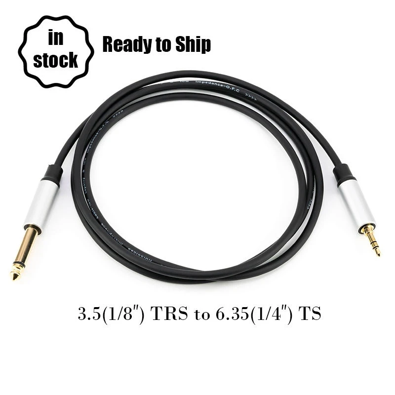 Yinyu AC062m 3.5mm Trs to 6.35mm Ts Audio Cable OFC Shield Low Noise for Studio Monitor Mixer Amplifier