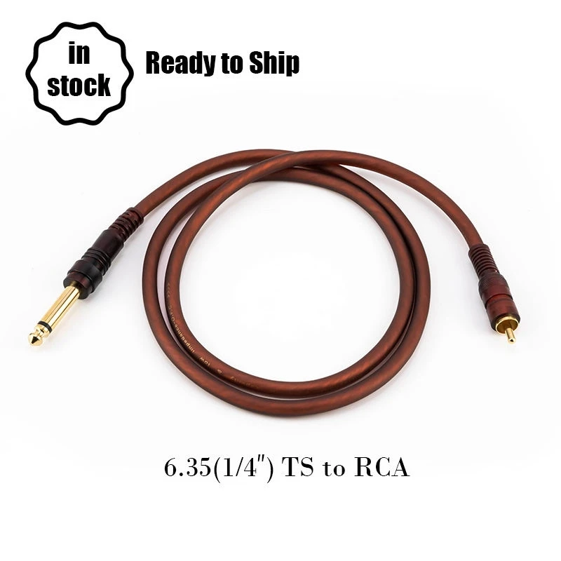 Yinyu AC069p 6.35mm Ts to RCA Audio Cable for Amplifiers
