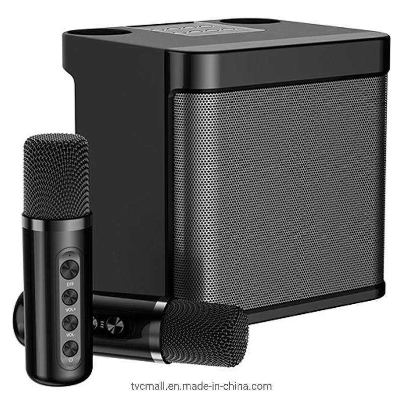 Ys-203 Portable K Song Bluetooth Soundbox Speaker Wireless Microphone Set Outdoor Family Party Singing Song Subwoofer – Black (English version)