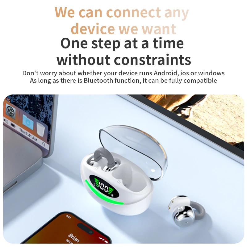 Yy-Kq69 Wireless Lightweight Open Ear Hook Earbuds Bluetooth 5.3 Headset