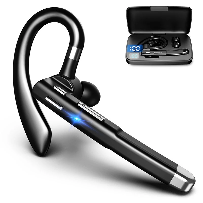 Yyk-520 2ND Wireless Bluetooth 5.1 Single Ear Headset Car Earhook Business Earphone with Charging Case
