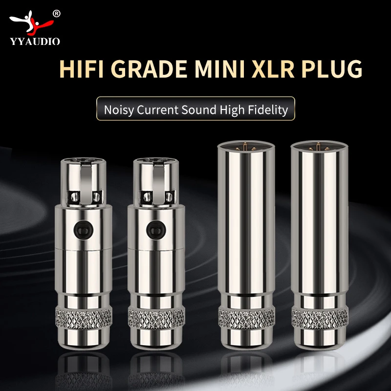Zinc Alloy Mini XLR Plug with Gold-Plated Terminals for Microphone & Phantom Power Connections