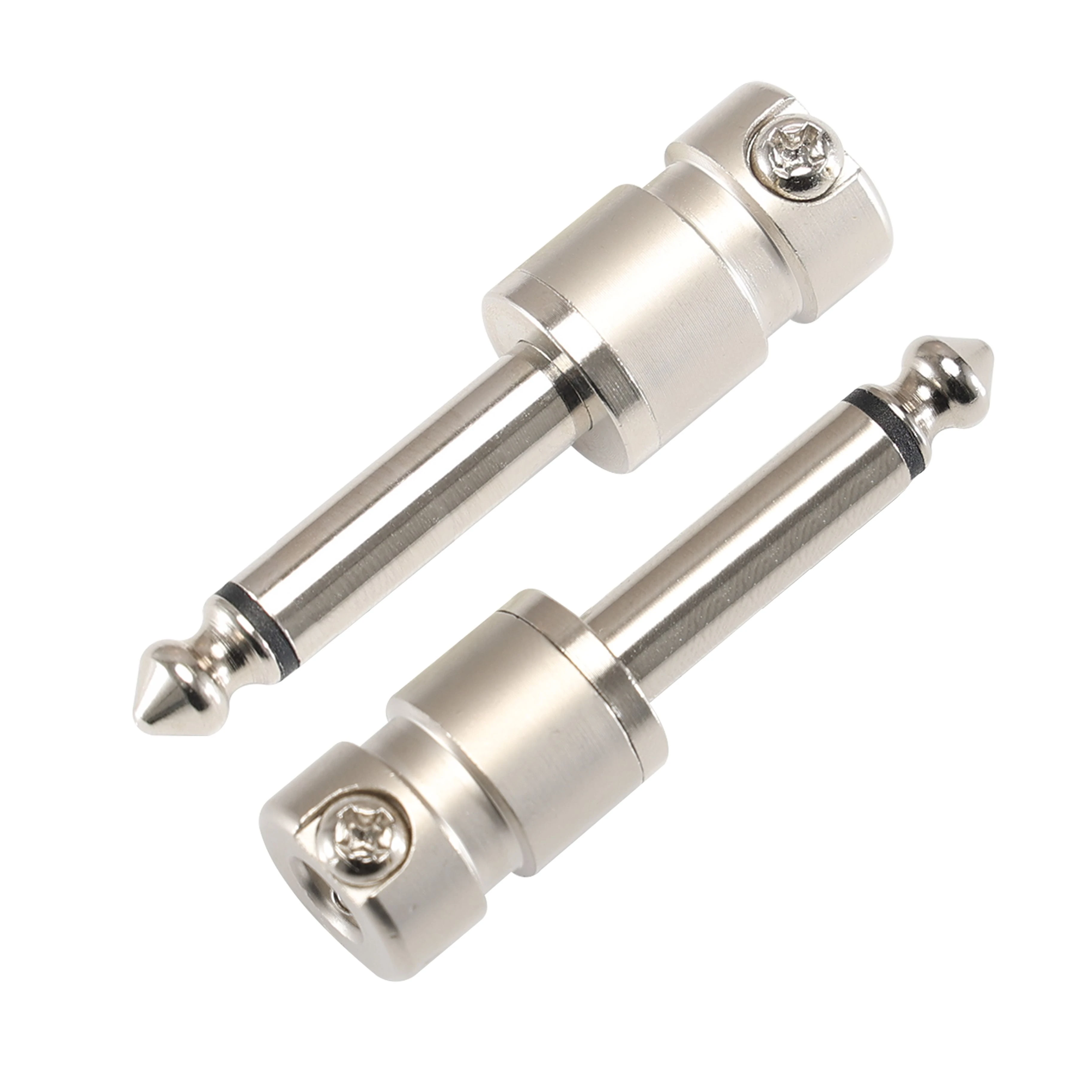 Zinc Alloy Nickel Plating Short Barrel Audio 6.35mm 1/4 Mono Stereo Jack Adapter Connector