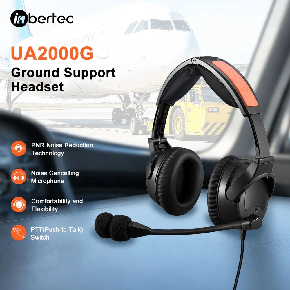 for Ground Maintenance Passive Noise Reduction Wired Ground Support Headset