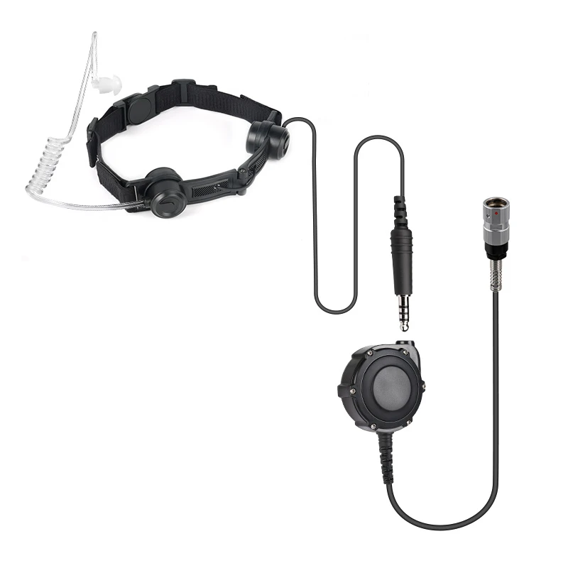 for Motorola Dp1400 Tactical Throat Microphone Headset with Noise-Reducing Acoustic Tube Earpiece